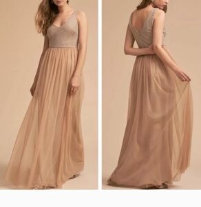 Adrianna Papell Beige Maxi Dress